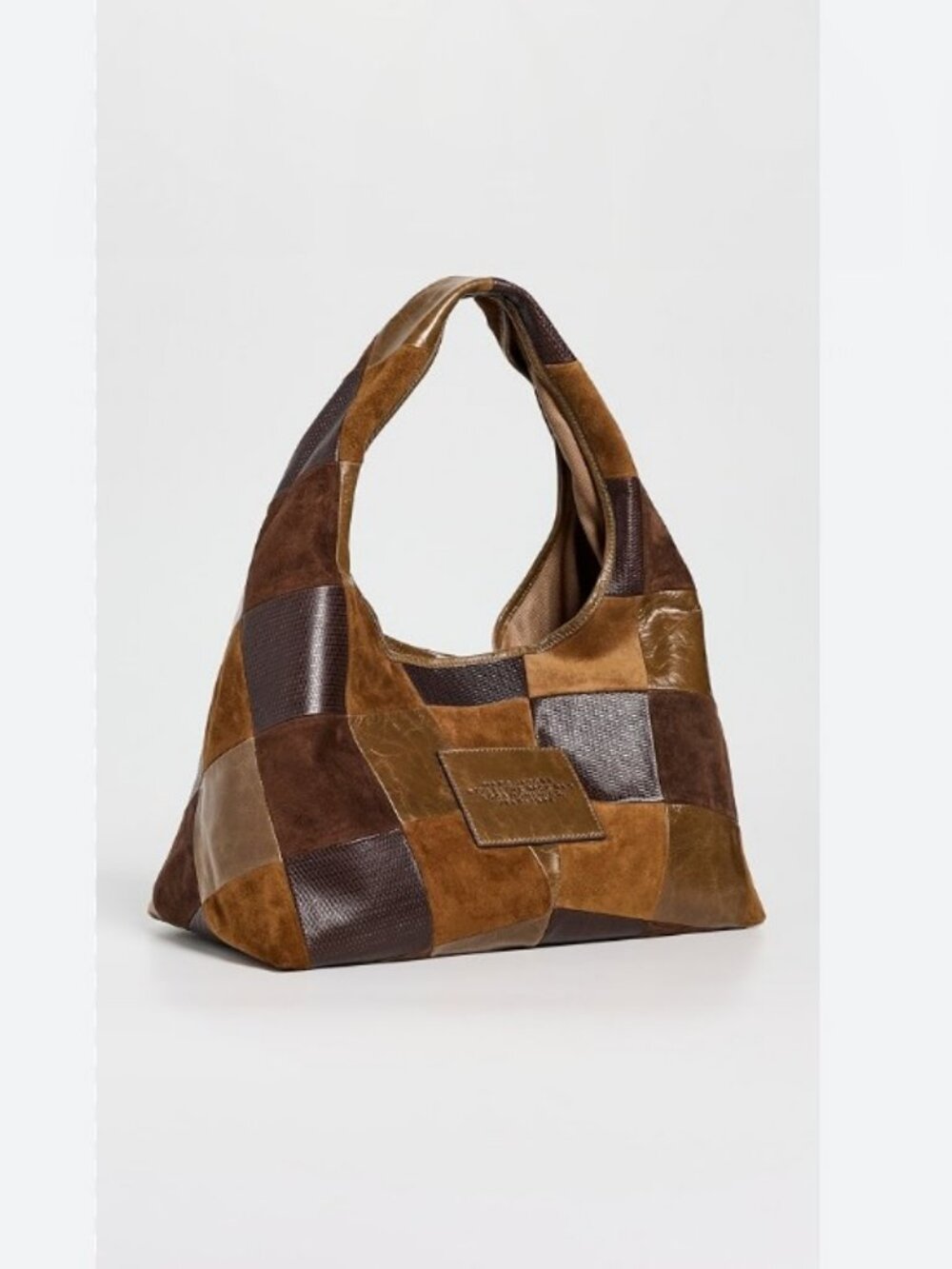 MARC JACOBS The Suede Patchwork Sack large hobo shoulder bag + Dust bag BROWN - Picture 5 of 16